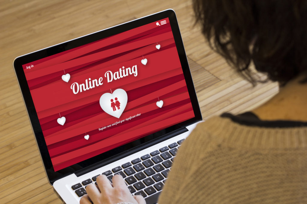 online dating website on computer